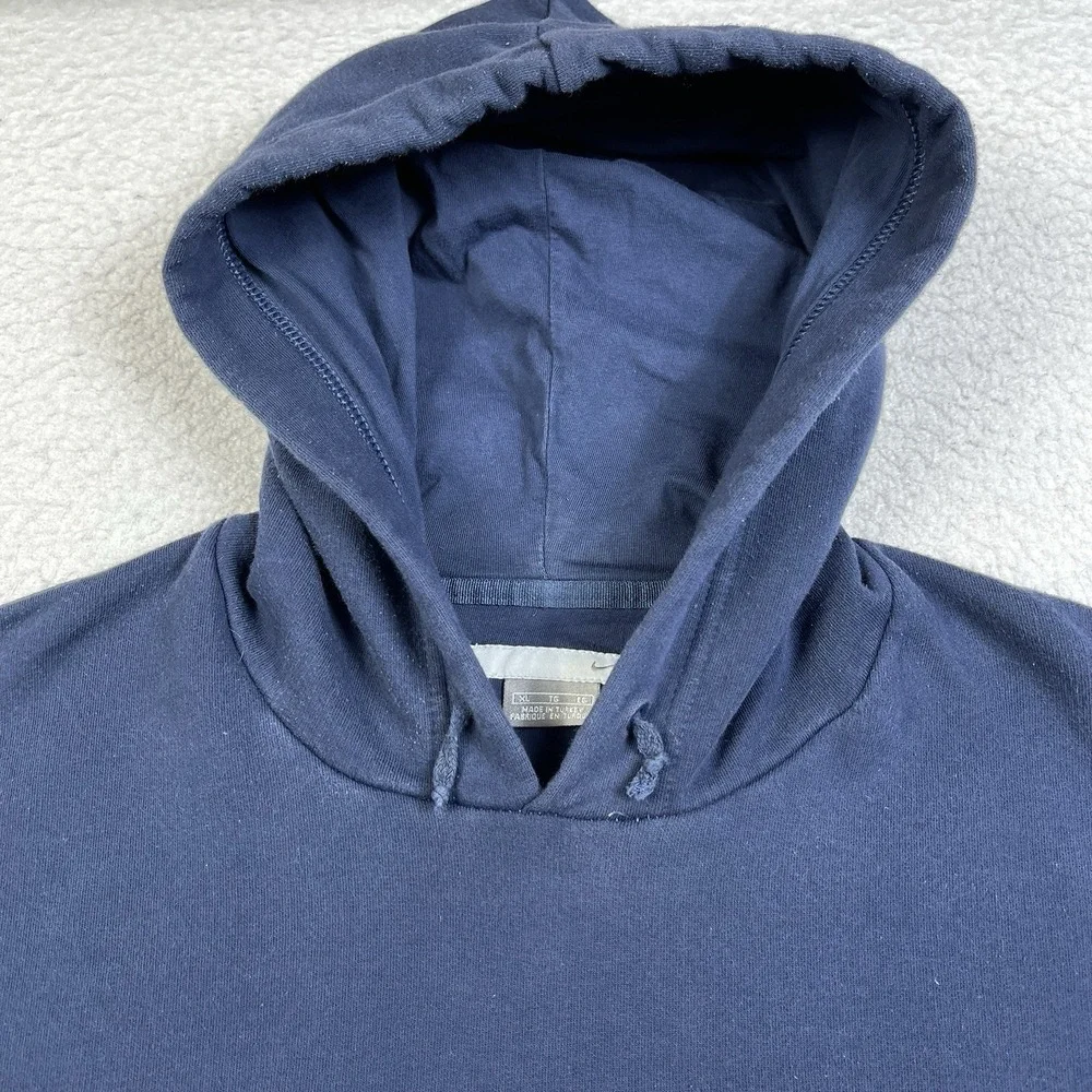 Nike Hoodie Mens XL Blue Vintage 90s Swoosh Boxy‎ Made In Turkey Sweatshirt